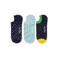 Happy Socks Daily Sock No Show Sneaker Dot Socks blue - 3 Pairs